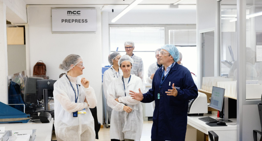 The tours highlighted various aspects of the facility, including the prepress department.